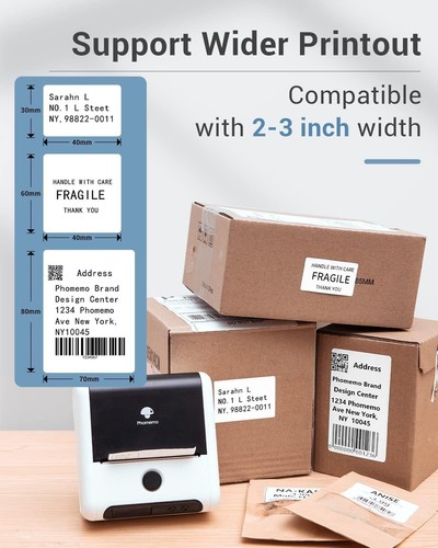 Phomemo M200 Barcode Etikettendrucker Bluetooth Label Printer, Etikettendrucker - Bild 8 von 22
