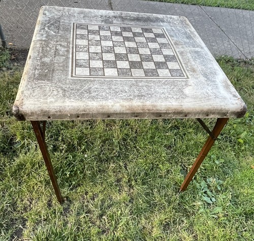 Vintage Samson Schwayder Bros Checker Folding Table USA - Picture 2 of 11