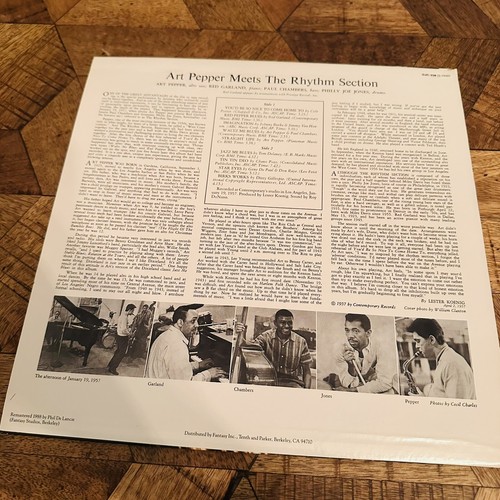 Art Pepper Meets The Rhythm Section LP - Contemporary S7532 VG+/VG+ Tested! - Picture 2 of 10