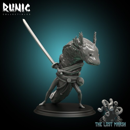 Gilly, the Headhunter | Runic Collectibles | RPG D&D Wargaming 3D Printed Mini - Picture 2 of 3