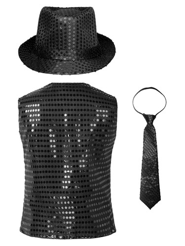 Kids Boys Girls Vest Button Hat V Neckline Costume Outfits Performance Cap Top - Picture 17 of 65