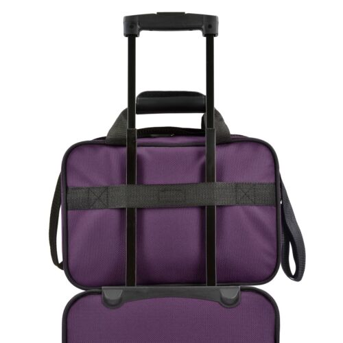 U.S. Traveler Rio robustes erweiterbares Handgepäck-Set aus Stoff mit Rollen, lila - Bild 9 von 12