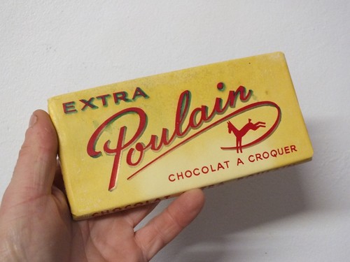 Rare tablette de chocolat Poulain, années 50, chèque Tintin, Collection vintage - Foto 1 di 5