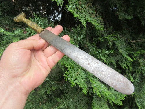 VTG OLD RARE WW1 WWI GERMAN IRON CROSS BUTCHER CHEF FLAT KNIFE HONING SHARPENER - Picture 8 of 12