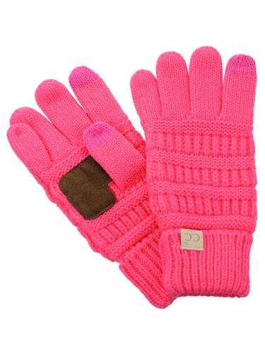 C.C. Kids' Children's Cable Knit Warm Anti-Slip Touchscreen Texting CC Gloves - Picture 6 of 60
