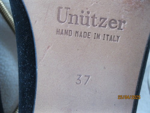 UNÜTZER Damen-Schuhe Ballerina 37 Schwarz SAMT mit Schleife HAND MADE IN ITALY - Bild 6 von 7