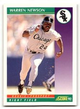 1992 Score #398 Warren Newson    Chicago White Sox Baseball Cards EX/NM ID:58555