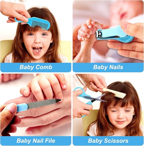 Baby Grooming Kit, Infant Safety Care Set with Hair Brush Comb Nail Clipper - Picture 4 of 6
