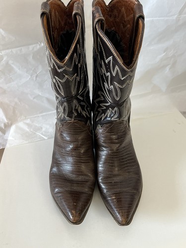 Justin Boots Womens Vtg White Label Lizard Leather Pointed Toe Cowboy Size 5.5-6 - Bild 6 von 22