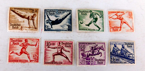 Deutschland #B82-9 1936 Berlin Olympische Spiele, 1936, einige Pickup Gummiseite, postfrisch/arm