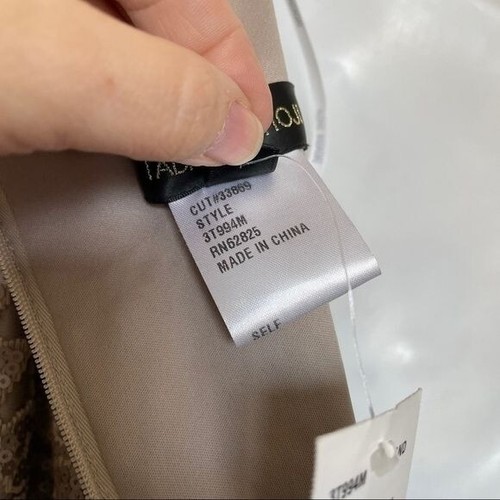 Tadashi Shoji Womens Sequin Lace Sheath Cocktail Dress Size 6 Wedding Formal NEW - Afbeelding 7 van 13