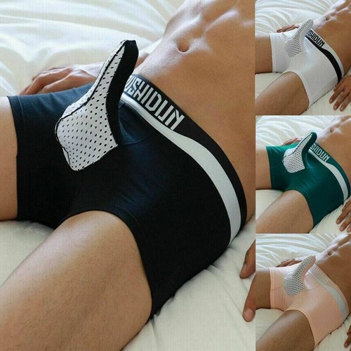 Hot Men's Boxer Briefs Cotton Shorts Panties Underwear Bulge Pouch Underpants US - Picture 1 of 24