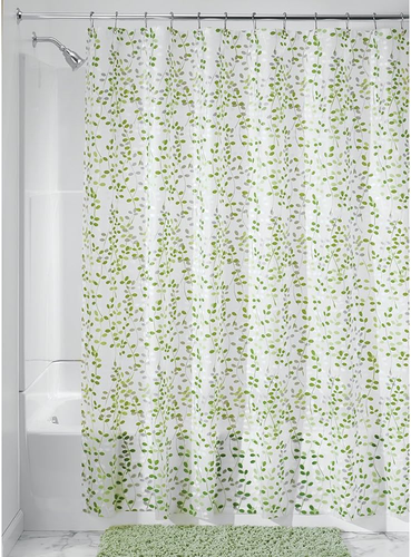 Idesign Vine Waterproof PEVA Bathroom Shower Curtain - 72" X 72", Green/White - Picture 12 of 12