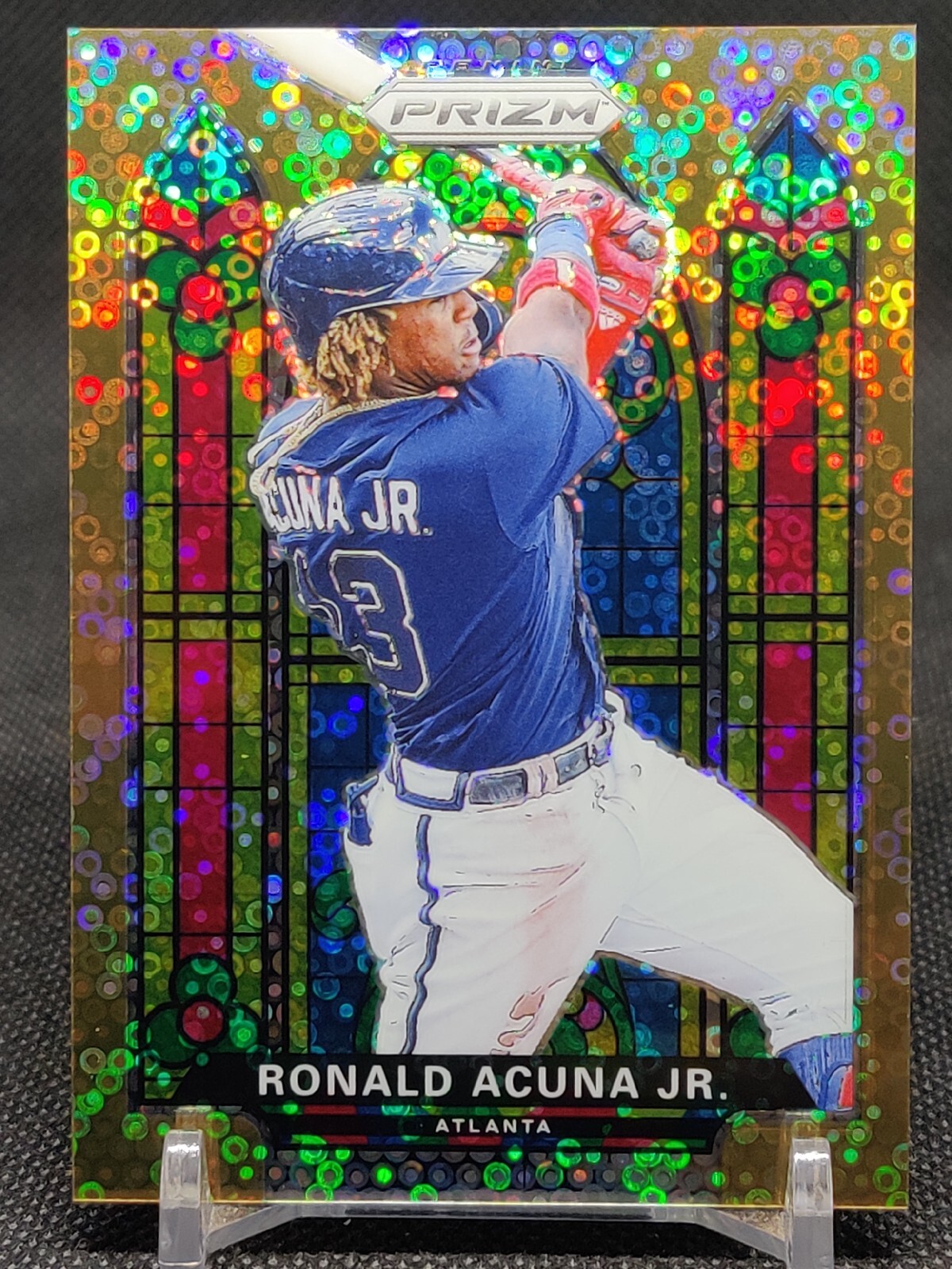 2021 Prizm Stained Glass Ronald Acuna Jr Bronze Donut Circles /40 Atlanta Braves
