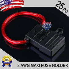 25 Pack 8 Gauge APX MAXI Inline Blade Fuse Holder w/ Waterproof Cap Heavy Duty