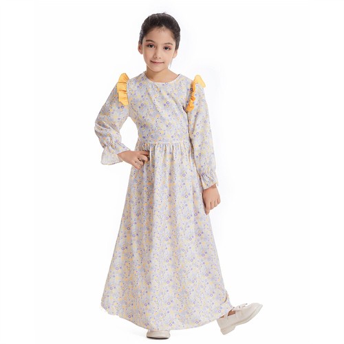 Children Kaftan Abaya Kids Girls Long Dress Muslim Robe Modest Islamic Robe Gown - Picture 189 of 256