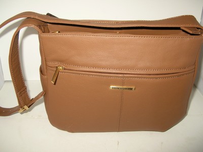 Stone Mountain Leather Hampton Multi Compartment Hobo Shoulder Bag Stone Mountain Leather Hampton Multi Compartment Hobo Shoulder Bag Purse Nutmeg