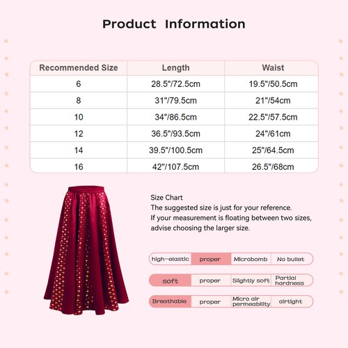 Kids Girls Skort Show Underskirt Fun Skirts Lehenga Skirt Full Circle Costume - Picture 36 of 47