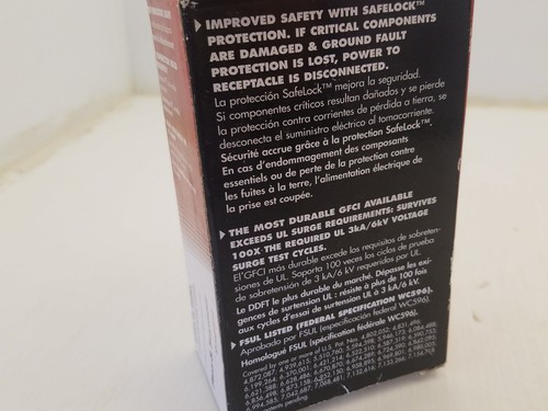 PASS AND SEYMOUR PT2095-HGLA PLUGTAIL GFCI HOS GRD REC 20A 125V LIGHT ALMOND NIB - Picture 9 of 10