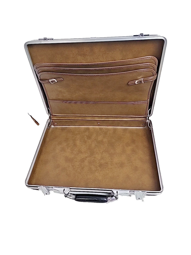 Vintage American Tourister Aktentasche Hartschale Vinyl Schloss 18x14x3,75" schwarz - Bild 12 von 14