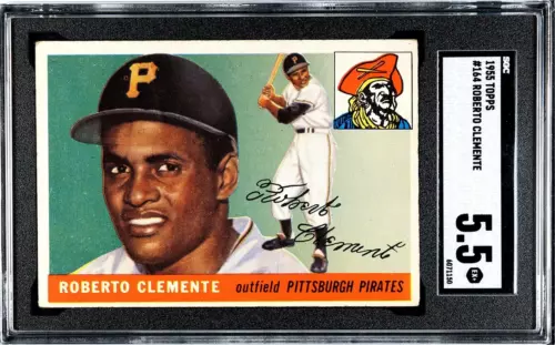1955 Topps #164 Roberto Clemente Rookie SGC 5.5 Pittsburgh Pirates Card (1150)