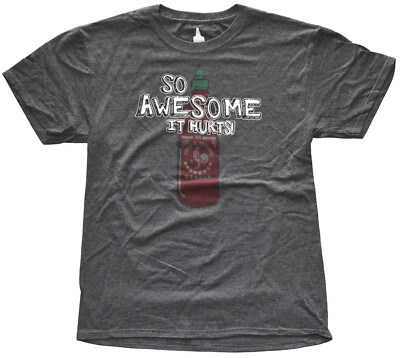 Sriracha So Awesome It Hurts Charcoal Heather Men's Graphic T-Shirt New