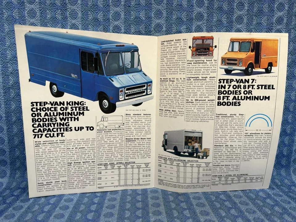Chevrolet Step-Van 1976 P10, P20, P30 folleto de ventas original Foto 2 de 3