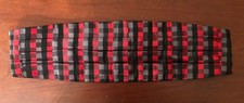 Formal Cumberbund, Perfect Condition, Red/Silver/Black Checks,Adjust 36" - 40"