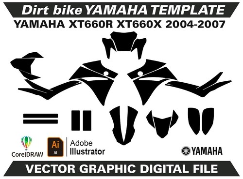 YAMAHA XT 660 R 2004-2017 Template Vector Format Ai CDR EPS M66 - Picture 1 of 3
