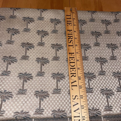 Jacquard Damask Tropical Textured Palm Trees Upholstery Fabric By 6 Yards X 60” - Picture 5 of 9