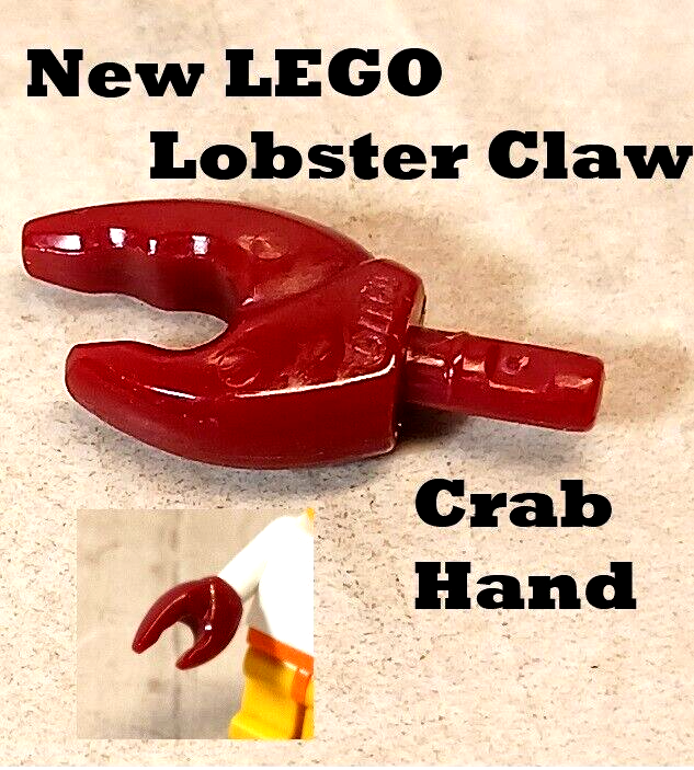 New LEGO Lobster Claw Crab Leg Hand Maroon Dark Red Pincher