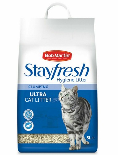 1 x 5 Litre Bob Martin Stayfresh Ultra Clumping Cat Litter Hygeine Liitter  - Picture 1 of 2
