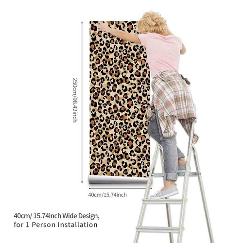 Brown Leopard Peel&Stick Wallpaper Self Adhesive Contact Paper Furniture Sticker - Bild 16 von 41