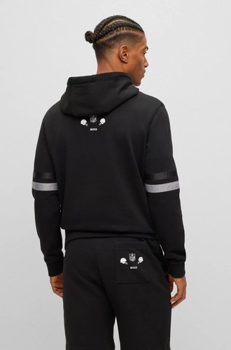 Felpa con cappuccio BOSS x NFL Cotton-terry marchio collaborativo RAIDERS LA, nera, taglia S - Foto 4 di 10