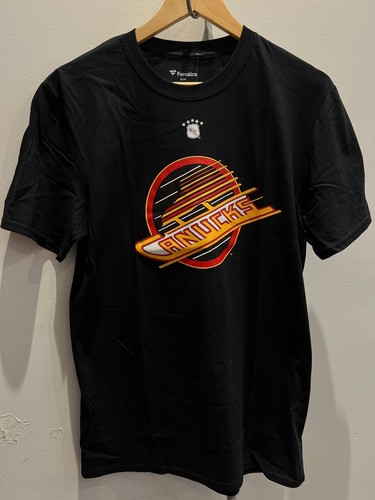 Vancouver Canucks Linden Black Skate T-Shirt NWT ALL Sizes - Picture 1 of 4