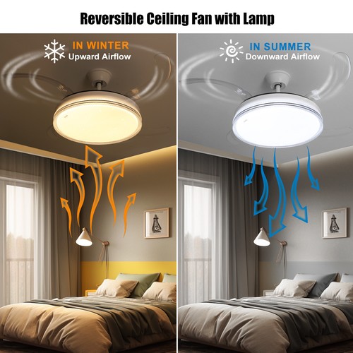 LED Ceiling Fan Light 3 Colour Dimmable Chandelier Lamp with Remote Control - Picture 5 of 19