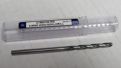 OSG U1504104-RG 3.8MM SOLID CARBIDE DRILL BIT WDO-GDXL FACTORY REGRIND *2 PACK* - 第 1/2 張圖片
