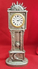 Vintage 1990 Pedestal Quartz Clock Pewter, Made In USA needs Battery