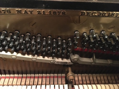 Steinway Antique Upright Piano Ebony / Black, Original Soundboard and Keyboard - Picture 7 of 10