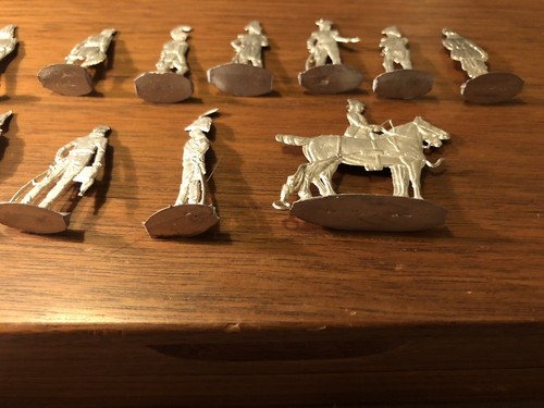 Set Of 11 Flat D Pewter - Zinnfiguren Tin Toy Soldiers - Picture 4 of 4