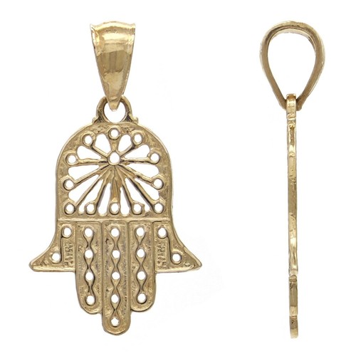 14 Karat Gelbgold Hand von Fatima Hamsa Hand Charm Anhänger 1 Gramm - Bild 2 von 5