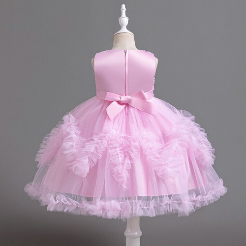 Flower Girls Pageant Kids Puffy Wedding Bridesmaid Tutu Dress Birthday Prom Gown - Picture 11 of 54