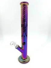 16" Heavy Glass Bong Water Pipes with 14mm Skull Bubbler Unique Design USA
