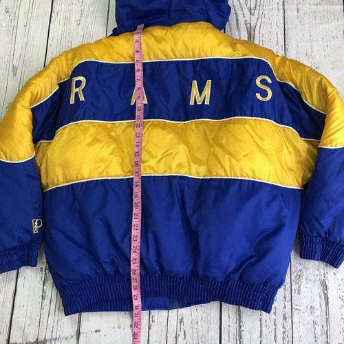 VTG 90's Mens St. Louis Rams Pro Player Reversible Puffer Coat Zipper SZ L 1615 - Bild 8 von 9