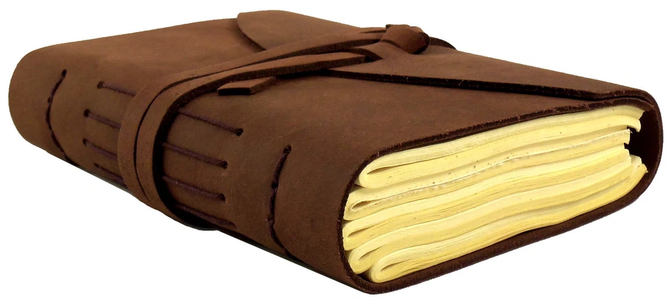 Leather Journal Diary Sketchbook Rustic Travel Notebook Handmade Vintage Genuine - Image 3 of 4