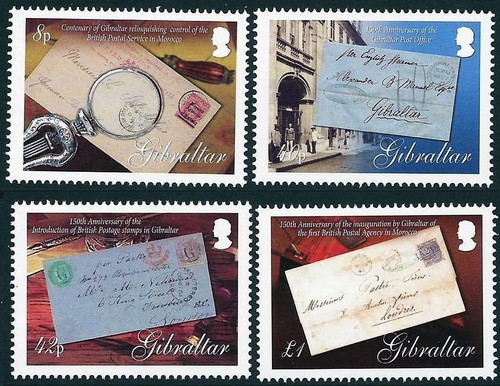 GIBRALTAR 2007 POSTAL ANNIVERSARIES SC#1084-87 MNH unMOUNTED STAMP on STAMP