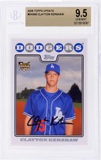 2008 Topps Update & Highlights Clayton Kershaw #UH240 BGS 9.5 Rookie RC