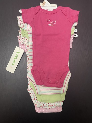 Carters Baby Mädchen Größe Preemie Blumendruck ein Stück Body Anzug 5er-Pack - Bild 7 von 7