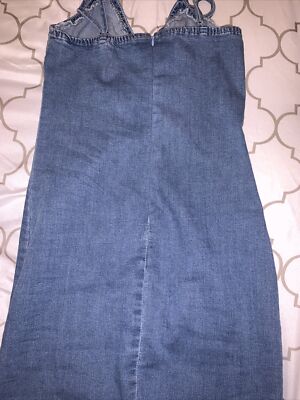 fashion nova blue jean dress EUC XS Zippered Size:S/M 52' Available In Blue And product:the-base Black Strapless A-Line Maxi