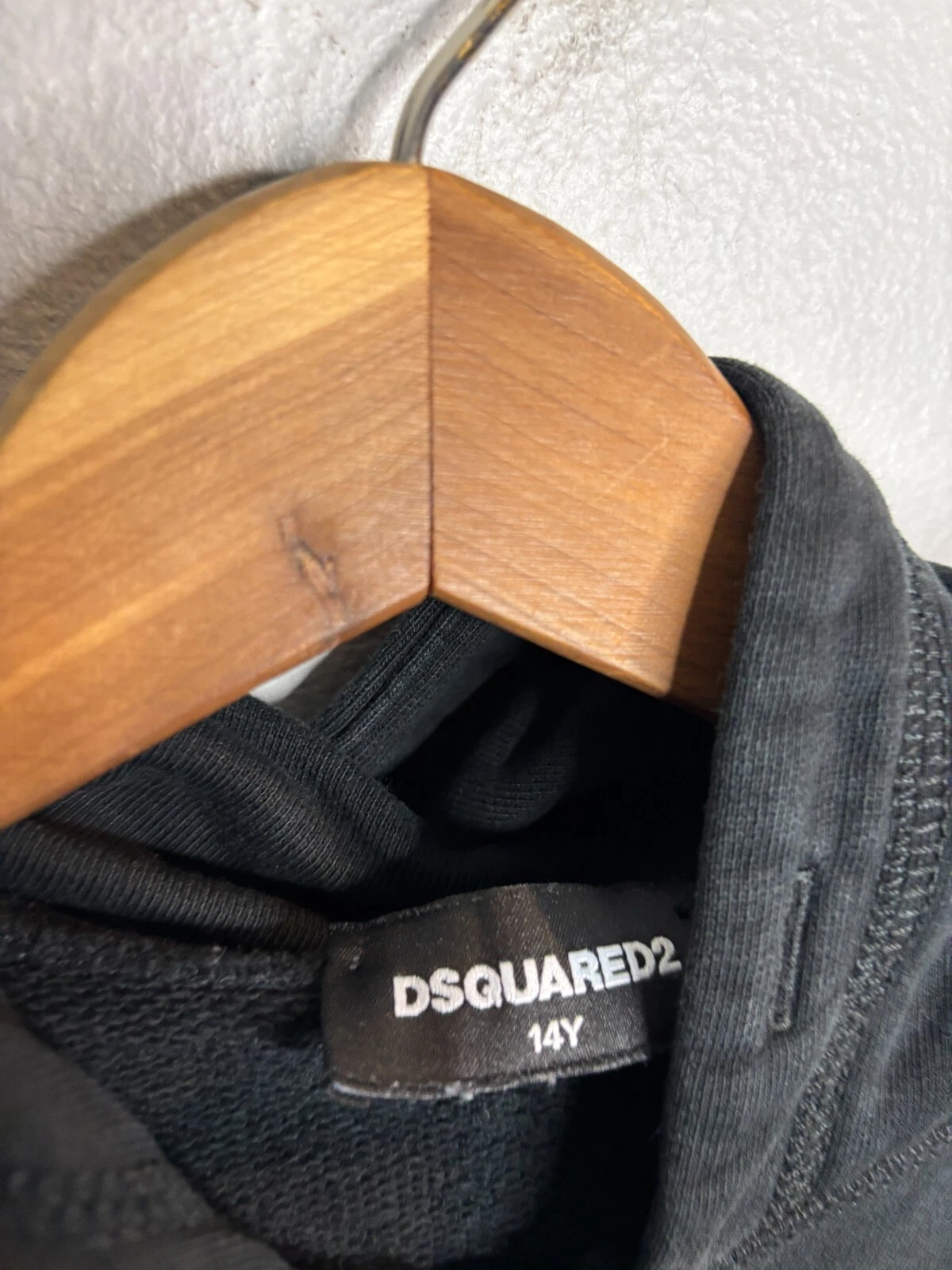 Felpa nera con cappuccio e zip DSQUARED2 ragazzo taglia 14Y 3742